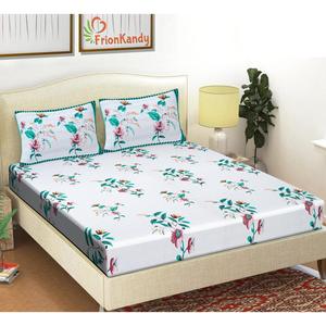 Juego de Sábanas Matrimoniales de 240 Hilos con Estampado Floral Majestic en Verde Mar, con 2 Fundas de Almohada, 100% Algodón para Uso Doméstico - Juego de 3 Piezas (SHKV1028) - Product Image 4