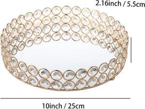 Beauty Luxury Eco-Friendly Metal & Glass Multi-Purpose Cosmetic & Jewelry Organizer for <b>Vanity</b> Bedroom & Bathroom - Product Image 2