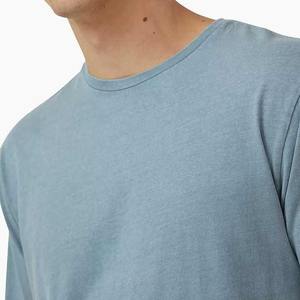 T-shirt épais et décontracté à motif uni pour hommes 100% coton 280 grammes Col ras du cou côtelé Logo personnalisé prêt à l'emploi - Product Image 3