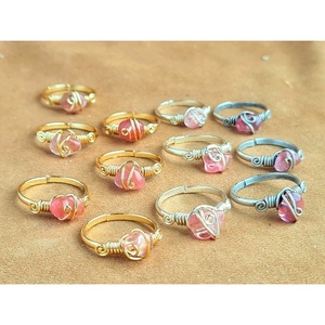 Bohemian Style Gold Plated Gemstone <b>Rings</b> Boho Jewelry Made of Alloy for Gift - Product Image 1