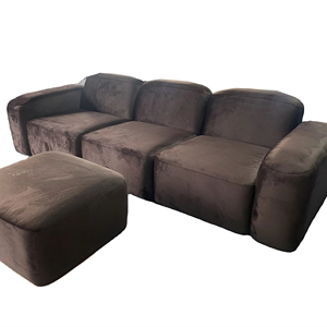โซฟาผ้าสีน้ำตาลไหม้3ที่นั่งแบบแยกส่วนสไตล์มินิมอลโมเดิร์นมินิมอล - Product Image 1