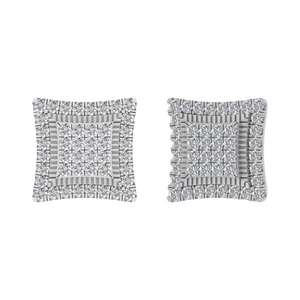 925 Sterling <b>Silver</b> Moissanite <b>Stud</b> Earrings I1 GH Color Luxury Square Cluster Design Trendy Party Gift OEM Available - Product Image 2