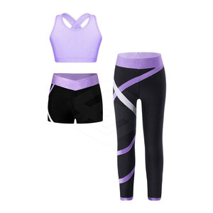 Juego de yoga sin costuras de 3 piezas con logotipo frontal sólido de talla grande para mujer de la mejor calidad para gimnasio Fitness Spandex/Material de nailon - Product Image 5