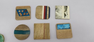Luxury Modern Top Quality Customize Square Acacia <b>Wood</b> <b>Coaster</b> Sets Home and Kitchen Accessories - Product Image 3