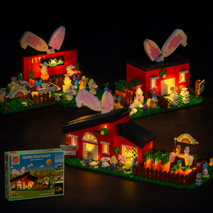 Ensembles de blocs de construction Fête à la ferme des lapins et Manoir vue sur la rue pour <span class=keywords><strong>les</strong></span> magasins de cadeaux, <span class=keywords><strong>les</strong></span> détaillants en ligne et <span class=keywords><strong>les</strong></span> commandes en gros dans le monde entier - Product Image 4