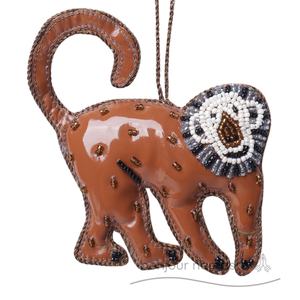 Ornamento Rafiki re leone di orango (ricamo artigianale) | Bonjour Namaste moderno elegante cartone animato artigianale natalizio - Product Image 1