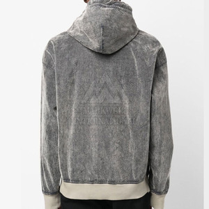 Sweats à capuche délavés à l'acide de base pour hommes, sweats à capuche pour hommes avec logo personnalisé, vente en gros OEM - Product Image 4