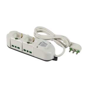 Fme Art. Multiprise 6 prises 2 bipasseurs/Schuko + 4 prises + interrupteur - Vente au détail - Product Image 1