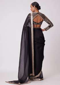 Venta de exportación, Sari de diseñador de estilo Bollywood étnico indio tradicional para fiesta de boda de mujer, moda hacia adelante - Product Image 4