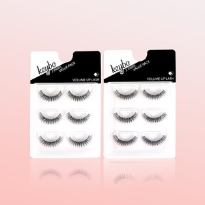 3 Pares de Pestañas Postizas de Ojo de Gato, Hechas a Máquina, con Banda Transparente Invisible, de 10mm-25mm de Longitud, Estilo Natural con Volumen - Product Image 1