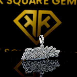 Lettre personnalisée Hip Hop pendentif, personnalisé votre lettre, hommes Hip Hop numéro pendentif, Moissanite pendentif, glace sur Hip Hop bijoux - Product Image 3