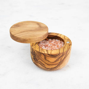 Utensilios de cocina Especias Sal Bowl Set 2 Tier Forma personalizada Madera natural Utensilios de cocina hechos a mano Juego de Azucareros de La India - Product Image 4