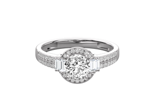 Bague en diamant de laboratoire haut de gamme, bague de fiançailles pour femme, plaquée or 14 carats, taille ronde brillante, bague de mariage pour les mariées - Product Image 5