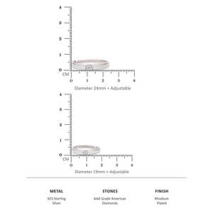 Bagues en diamant réglables en argent pur 925 pour couples Cadeau de bijoux de qualité supérieure - Product Image 4