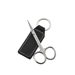 Best Quality <b>Nail</b> Scissor Stainless Steel Sharp Curved Blade Fine Point Manicure Cuticle Scissors With Leather <b>Pouch</b> beauty tool - Product Image 1