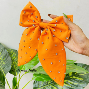 Diadema de tela personalizada de lujo a la moda, diadema de moda con cuentas de diamantes de imitación de cristal blanco, diadema de moda anudada hecha a mano - Product Image 2