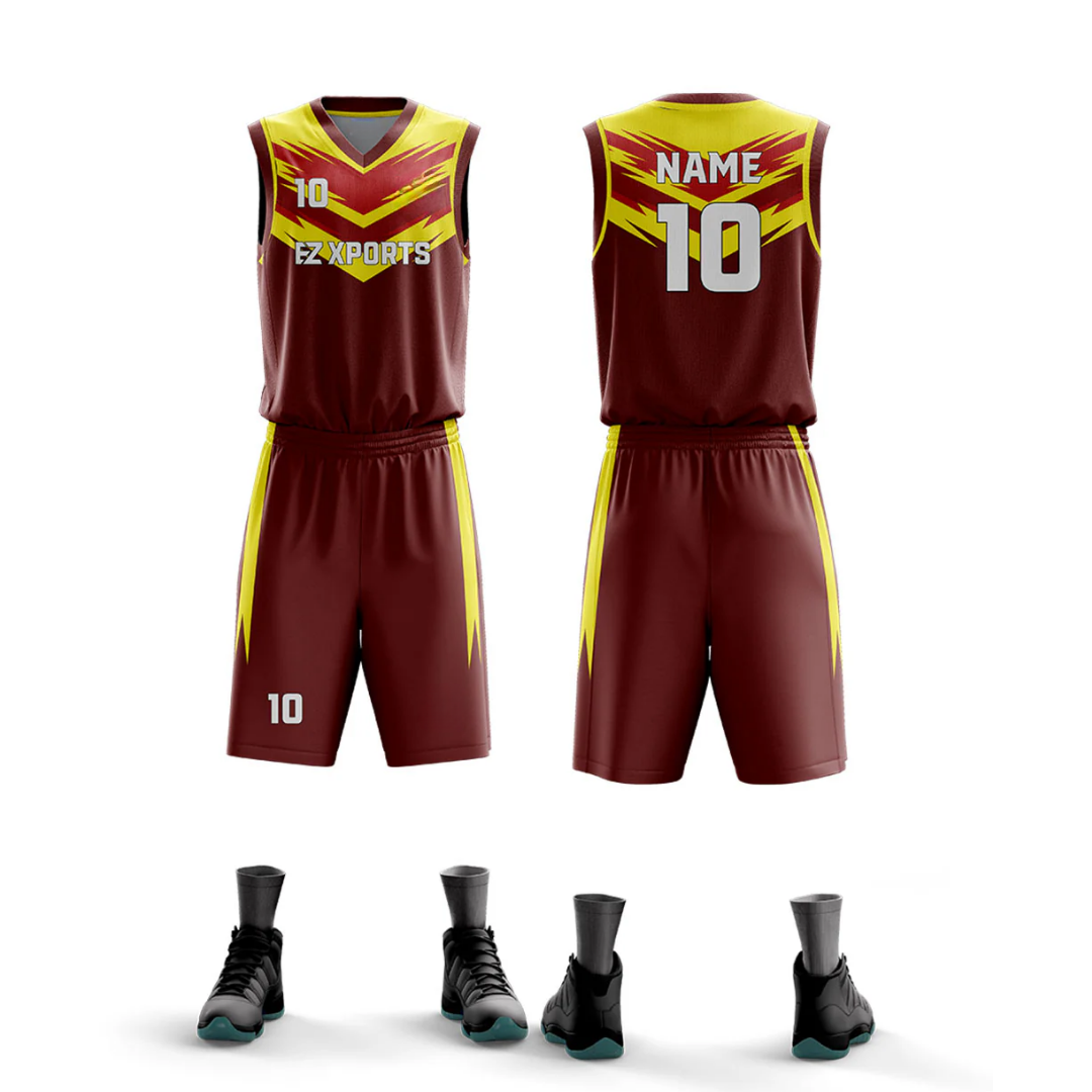 High Quality Basketball Jersey Maroon Color Wholesale Available