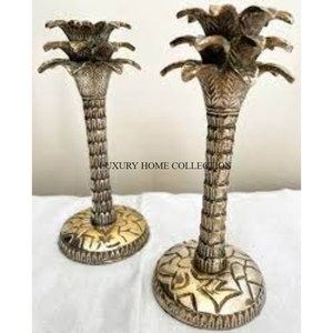 Lot de 2 chandeliers de décoration de table vintage Palm Designer pour la maison Merveilleux Top vente Bougeoirs d'intérieur uniques pour la maison - Product Image 1