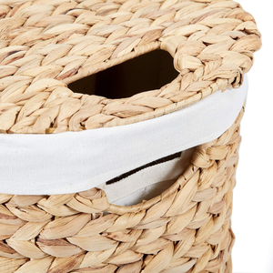 Cesta de ropa sucia de jacinto de agua natural clásica tejida a mano, cesta de lavandería portátil con asas de transporte de Vietnam - Product Image 2