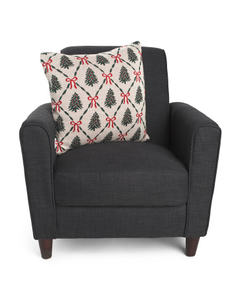 Coussin décoratif classique en tissu écologique, motif forêt de Noël moderne, avec fermeture éclair, amovible et lavable - Product Image 2