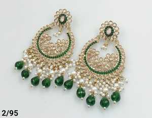 แบบดั้งเดิมและทันสมัยออกแบบล่าสุดเครื่องประดับอินเดียขายส่งของ jhumka kundan ต่างหูสำหรับผู้หญิงเครื่องประดับต่างหูทันสมัย - Product Image 4