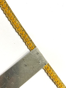 Yellow Gold Knitted Braid DIY Lace Ribbon 1.7cm Wide Crocheted Polyester Fabric Fringe Sewing Decoration Square-Type Braided - Product Image 4