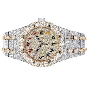 Reloj Elegante de Lujo con Movimiento Mecánico Automático, Acero Inoxidable, Detalles de Moissanita Premium, Acabado Helado, Moda Unisex - Product Image 5