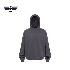 Sudadera con Capucha Gris Extra Grande para Hombre, Estilo Veraniego |   100% Algodón Fleece |   Descarga |   Bolsillo |   Transpirable |   Ropa Urbana en Blanco - Product Image 1