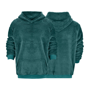 Pulls à capuche en fourrure pour l'automne et l'hiver, deux poches sur le devant, coupe ajustée, mode, chauds et confortables, pulls à capuche en fourrure pour hommes - Product Image 4