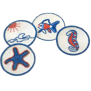 Dessous de verre perlés d'inspiration vintage pour les occasions spéciales Dessins de verre perlés avec des motifs uniques Cocktails personnalisés - Product Image 1