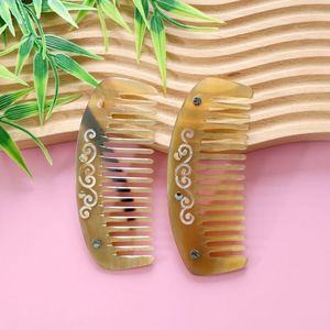 Cordero natural personalizado hecho a mano cuerno peine con dientes finos y anchos hecho a mano cuerno de búfalo peine para peinar el cabello - Product Image 3