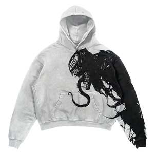 เสื้อฮู้ดดี้สวมหัวมีฮู้ดลาย400GSM กราฟิกปักลายเสื้อครอปสไตล์สตรีทแวร์400gsm มีฮู้ดพิมพ์ลายบ็อกซี่พัฟออกแบบได้ตามต้องการ - Product Image 1