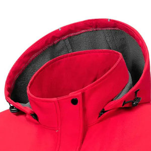 Veste softshell personnalisée unisexe de haute qualité avec logo personnalisé Veste softshell à fermeture éclair avec capuche matelassée et respirante - Product Image 5