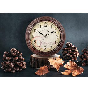 Horloge murale en bois pour salon décoration murale décorative pour chambre horloges vintage pour maison de ferme couleur des sourcils forme ronde - Product Image 3