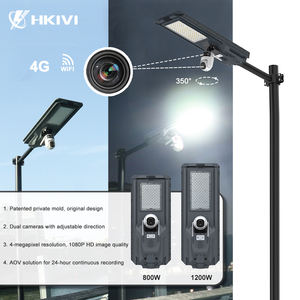 HKV lampu jalan tenaga surya, 800W 1200W luar ruangan IP65 tahan air terintegrasi semua dalam satu dan 4G atau WIFI Kamera <span class=keywords><strong>CCTV</strong></span> ganda - Product Image 1