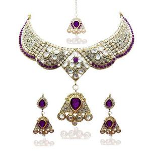 Kriaa <b>Fine</b> <b>Jewelry</b> <b>Set</b> 1100613 Gold-Plated Purple Austrian Stone Necklace - Product Image 1