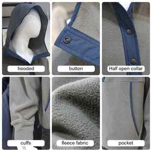 Sudadera de lana de invierno para hombre de talla grande personalizada con capucha y logotipo impreso Sudadera con capucha de lana polar - Product Image 2