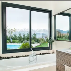 Fenêtres modernes à impact ouragan Système de verre à double vitrage Style ouvert coulissant pour Villa Porte américaine en aluminium Fenêtre Maison Vente