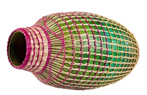 Glovimex Rustic Woven Table <b>Decor</b> <b>Vase</b> Seagrass <b>Vase</b> For Nature Vibe Plant <b>Vase</b> - Product Image 2