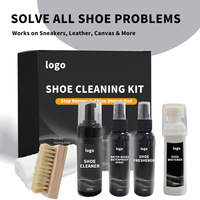 Label personnalisé Premium Sneaker Cleaner Kit cinq pièces ensemble avec brosse serviette hydrofuge et Solution de nettoyage des chaussures