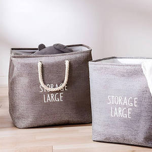 Panier à linge carré Myrva, grand panier de rangement portable en tissu, style minimaliste - Product Image 6