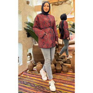 Vintage Bohemian <b>Quilted</b> Leather <b>Jacket</b> Reversible Floral Animal <b>Patterns</b> Stripe Decoration Short Coat for Winter Spring Autumn - Product Image 1