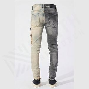 Jeans en denim vintage pour homme de haute qualité, personnalisés, lavés à la pierre, droits, déchirés, effet usé, couleur personnalisée - Product Image 2