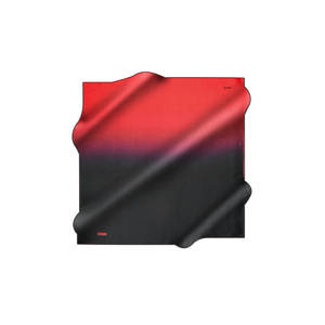 Silk Satin Long <b>Scarf</b> with Custom Designer Logo Pattern in Black and <b>Red</b> - Product Image 1