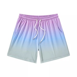 Sublimation Gradient Multicolour ShortsMen's Workout Stretch <b>Slim</b> <b>Shorts</b> Polyester Spandex Workout Men Custom <b>Shorts</b> - Product Image 1