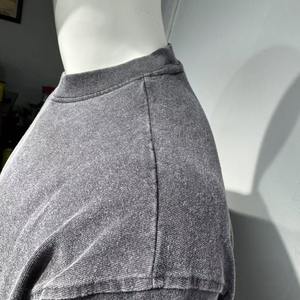 230 grammes de coton pur ciré et vieilli T-shirt à col rond robuste Style de base rétro tendance pour hommes - Product Image 6