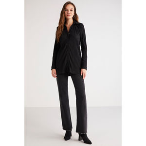 Chemise à manches longues plissée et texturée épaisse pour femme ETHIQUET Abbie - Product Image 2