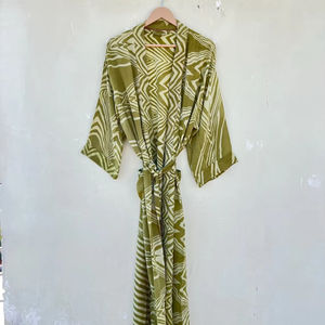 Robe Kimono en Soie à Séchage Rapide et Lisse, Fait à la Main, Taille Libre, Été, Automne Printemps, 100% - Product Image 1