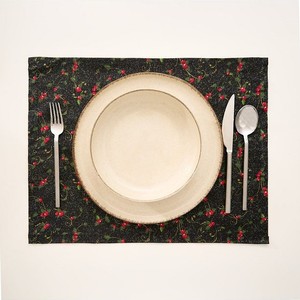 Mantel Individual negro de algodón 100% con patrón de cereza, mantel decorativo de mesa, 35x45cm, accesorios de mesa de comedor elegantes y duraderos, 1 pieza - Product Image 3