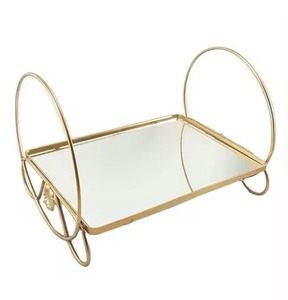Customized New Gold Plated Serving Tray Eco-Friendly <b>Table</b> <b>Top</b> Food Serving <b>for</b> Hotel Restaurant <b>for</b> Holiday Parties Christmas - Product Image 1